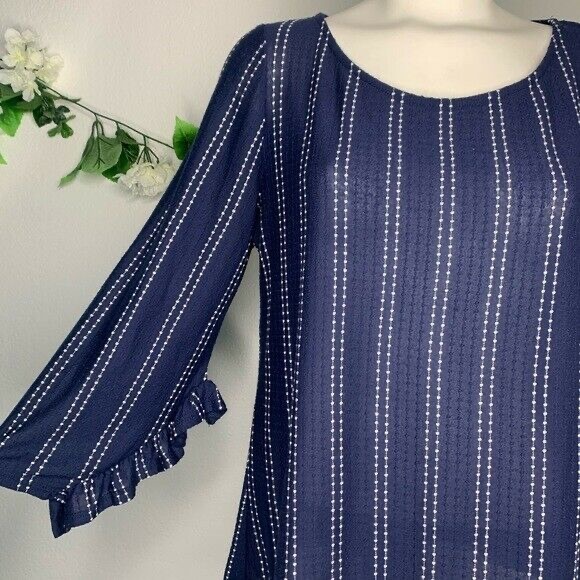 NWT | Anthropology | W5 Striped Ruffle Sleeve Top - Picture 3 of 7